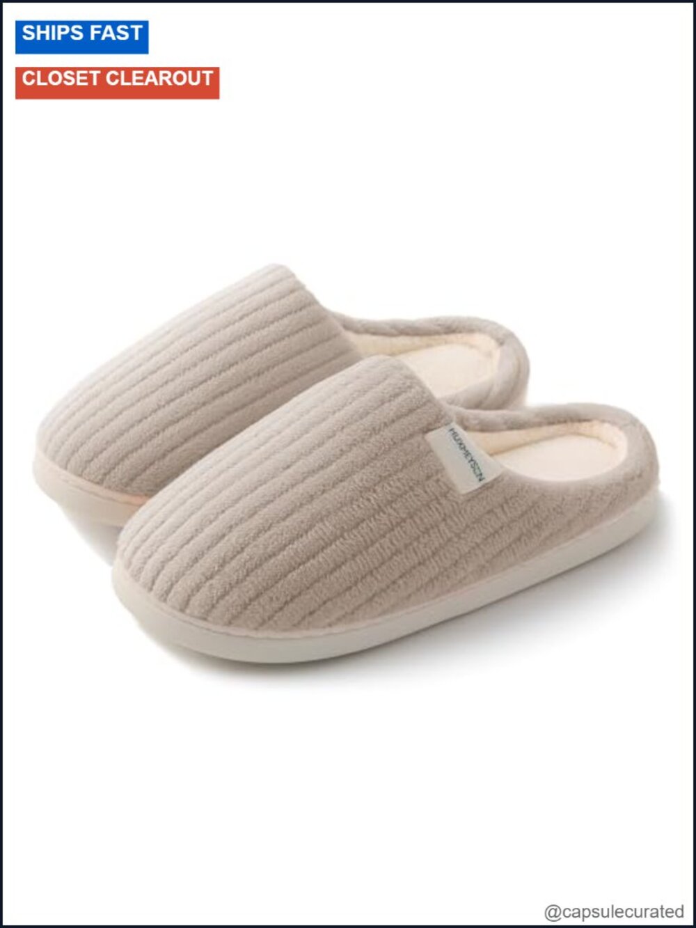 Warm Memory Foam House Slippers with Anti-Skid Rubber Sole